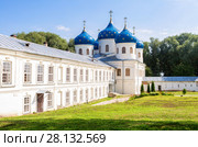 Holy Cross Cathedral (1763) at the St. George's (Yuriev) Orthodox Male Monastery (2017 год). Стоковое фото, фотограф FotograFF / Фотобанк Лори