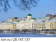 Санкт-Петербург, набережная реки Фонтнки зимой. Дома 4, 6, 8, 10 (2018 год). Стоковое фото, фотограф Овчинникова Ирина / Фотобанк Лори