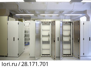 Opened storages for storing data in mobile cellular communication center. Стоковое фото, фотограф Losevsky Pavel / Фотобанк Лори