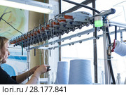 Thread rewinding machine shot. Стоковое фото, фотограф Гурьянов Андрей / Фотобанк Лори