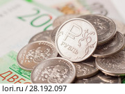 Russian rubles, coins and bills. Стоковое фото, фотограф Алексей Букреев / Фотобанк Лори