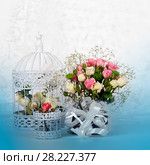 Blossom of beautiful flowers roses. Стоковое фото, фотограф ElenArt / Фотобанк Лори