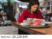 Assortment of coffee drinks in a cafe. Стоковое фото, фотограф Ekaterina Demidova / Фотобанк Лори