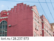 Большая Андроньевская улица, 23. Бывший "Буровский" дом. Научно-исследовательский и информационный центр систем управления "ЭКОР". Фрагмент (2015 год). Редакционное фото, фотограф Алёшина Оксана / Фотобанк Лори