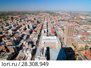 View of Johannesburg from the observation deck at the top of the Carlton Centre, the tallest building in Africa. Стоковое фото, агентство BE&W Photo / Фотобанк Лори
