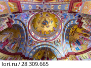 Interior of the Greek Orthodox Church of the Twelve Apostles in Capernaum by the Sea of Galilee (Lake Tiberias), Israel, Middle East. Стоковое фото, агентство BE&W Photo / Фотобанк Лори