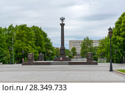 Стела "Выборг - город воинской славы". Выборг, Ленинградская область (2017 год). Редакционное фото, фотограф Александр Щепин / Фотобанк Лори