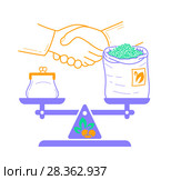 concept of fair trade. Стоковая иллюстрация, иллюстратор Седых Алена / Фотобанк Лори