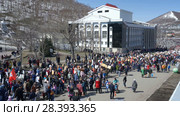 Всероссийская патриотическая акция "Бессмертный полк" в День Победы 9 Мая (2018 год). Редакционное видео, видеограф А. А. Пирагис / Фотобанк Лори