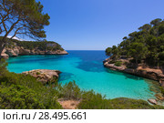 Cala Mitjana y Mitjaneta in Menorca Ciutadella at Balearic Islands. Стоковое фото, фотограф Tono Balaguer / Ingram Publishing / Фотобанк Лори