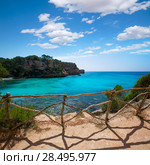 Cala Macarella Ciudadela Menorca turquoise Mediterranean sea in Balearic islands. Стоковое фото, фотограф Tono Balaguer / Ingram Publishing / Фотобанк Лори