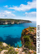 Cala Macarella Ciudadela Menorca turquoise Mediterranean sea in Balearic islands. Стоковое фото, фотограф Tono Balaguer / Ingram Publishing / Фотобанк Лори