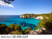 Cala Macarella and Macarelleta Ciutadella in Menorca Mediterranean Balearic islands. Стоковое фото, фотограф Tono Balaguer / Ingram Publishing / Фотобанк Лори