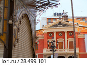Castellon Teatro Principal theatre facade in Valencia province Spain. Стоковое фото, фотограф Tono Balaguer / Ingram Publishing / Фотобанк Лори