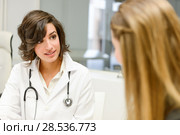 Female doctor explaining diagnosis to her female patient. Стоковое фото, фотограф Javier Sánchez Mingorance / Ingram Publishing / Фотобанк Лори