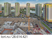 SAINT PETERSBURG, RUSSIA - JUNE 10, 2018: Top view of a construc. Редакционное фото, фотограф Андрей Зарин / Фотобанк Лори