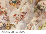 Karlskirche ceiling with fresco (2015 год). Редакционное фото, фотограф EugeneSergeev / Фотобанк Лори