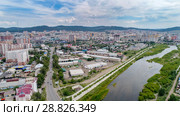 Река Читинка в центре города Чита (2017 год). Стоковое фото, фотограф Геннадий Соловьев / Фотобанк Лори