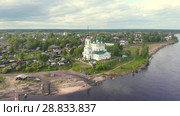 Complex of the Annunciation Cathedral, Ancient Annunciation Cathedral (1560-1584) on on the old trade route passing from Totma to Arkhangelsk. Solvychegodsk, Arkhangelsky region, Russia. Стоковое видео, видеограф Mikhail Starodubov / Фотобанк Лори
