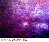 Frosty pattern on winter window. Стоковое фото, фотограф ElenArt / Фотобанк Лори