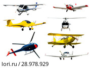 Different airplanes isolated on white. Стоковое фото, фотограф Яков Филимонов / Фотобанк Лори