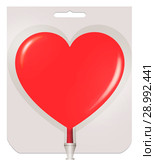 The plastic container for blood in heart shape on white background. Стоковая иллюстрация, иллюстратор Элина Гаревская / Фотобанк Лори
