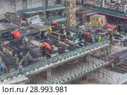 Modern building constraction site works. Стоковое фото, фотограф Matej Kastelic / Фотобанк Лори