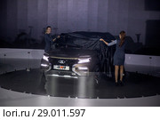 Презентация концепта нового российского внедорожника Lada 4х4 Vision на Московском международном автомобильном салоне (ММАС – 2018) в МВЦ "Крокус Экспо", Россия. Редакционное фото, фотограф Николай Винокуров / Фотобанк Лори