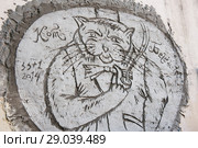 Кот Бегемот. Улица Спиридоновка, 17. Москва. Россия (2018 год). Редакционное фото, фотограф E. O. / Фотобанк Лори