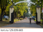 Вход в Измайловский парк на Народном проспекте, лето 2018 г. Стоковое фото, фотограф Дмитрий Рыженков / Фотобанк Лори