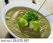 Cream soup of broccoli. Стоковое фото, фотограф Яков Филимонов / Фотобанк Лори
