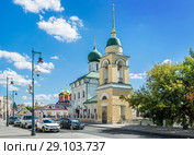 Москва. Церковь Максима Блаженного. Church of Maxim the Blessed on Varvarka (2018 год). Стоковое фото, фотограф Baturina Yuliya / Фотобанк Лори