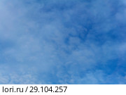 Background - blue day sky with white cirro-cumulus clouds. Стоковое фото, фотограф Евгений Харитонов / Фотобанк Лори