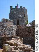 The curtain walls and solid tower of the Castle of the Moors. Sintra. Portugal (2016 год). Стоковое фото, фотограф Сергей Пристяжнюк (Serg Zastavkin) / Фотобанк Лори