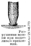 Разрушение ножки крепления при податливом креплении. Карандашная крепь. Стоковая иллюстрация, иллюстратор Макаров Алексей / Фотобанк Лори