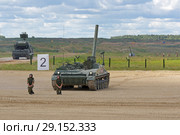 2С4 "Тюльпан" - советский 240-мм самоходный миномет на полигоне Алабино, московской области. Международный военно-технический форум "Армия-2018" Редакционное фото, фотограф Игорь Долгов / Фотобанк Лори