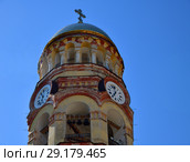 fragment of belfry in Novy Afonsky for men Monastery in Abkhazia (2018 год). Стоковое фото, фотограф Володина Ольга / Фотобанк Лори