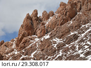 Тибет, горный рельеф перевала Ла Чен Ла в июне (2018 год). Стоковое фото, фотограф Овчинникова Ирина / Фотобанк Лори