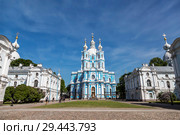 Smolny Resurrection of Christ Cathedral in St. Petersburg. Russia (2018 год). Стоковое фото, фотограф Наталья Волкова / Фотобанк Лори