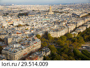 Panorama of Paris with Hotel des Invalides (2018 год). Стоковое фото, фотограф Яков Филимонов / Фотобанк Лори