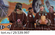 Womens dancing in national clothing indigenous inhabitants Kamchatka (2018 год). Редакционное видео, видеограф А. А. Пирагис / Фотобанк Лори