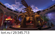 Territory of the amusement DreamWorks in Motiongate at Dubai Parks and Resorts (2018 год). Редакционное фото, фотограф Юлия Машкова / Фотобанк Лори