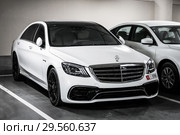Mercedes-Benz W222 S-class (2018 год). Редакционное фото, фотограф Art Konovalov / Фотобанк Лори