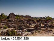 Руины античного города Сиде в Турции (Side, Antalya, Turkey) (2018 год). Редакционное фото, фотограф Ольга Сейфутдинова / Фотобанк Лори