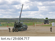 Самоходная 203мм пушка 2С7М "Малка" на полигоне Алабино, московской области. Международный военно-технический форум "Армия-2018" Редакционное фото, фотограф Игорь Долгов / Фотобанк Лори