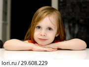Portrait of cute little toddler girl. Стоковое фото, фотограф ivolodina / Фотобанк Лори