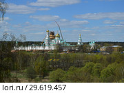 Вид на Воскресенский Новоиерусалимский мужской ставропигиальный монастырь с горы Елеон. Город Истра. Московская область. Россия (2015 год). Стоковое фото, фотограф lana1501 / Фотобанк Лори