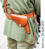 Vintage leather belt with holster of retro uniform. Стоковое фото, фотограф FotograFF / Фотобанк Лори