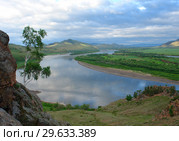 Пейзаж долины реки Селенга. Стоковое фото, фотограф Пётр Писковой / Фотобанк Лори