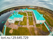 Панорама Александро-Свирского монастыря. Вид с колокольни. Весна. Редакционное фото, фотограф Сергей Цепек / Фотобанк Лори